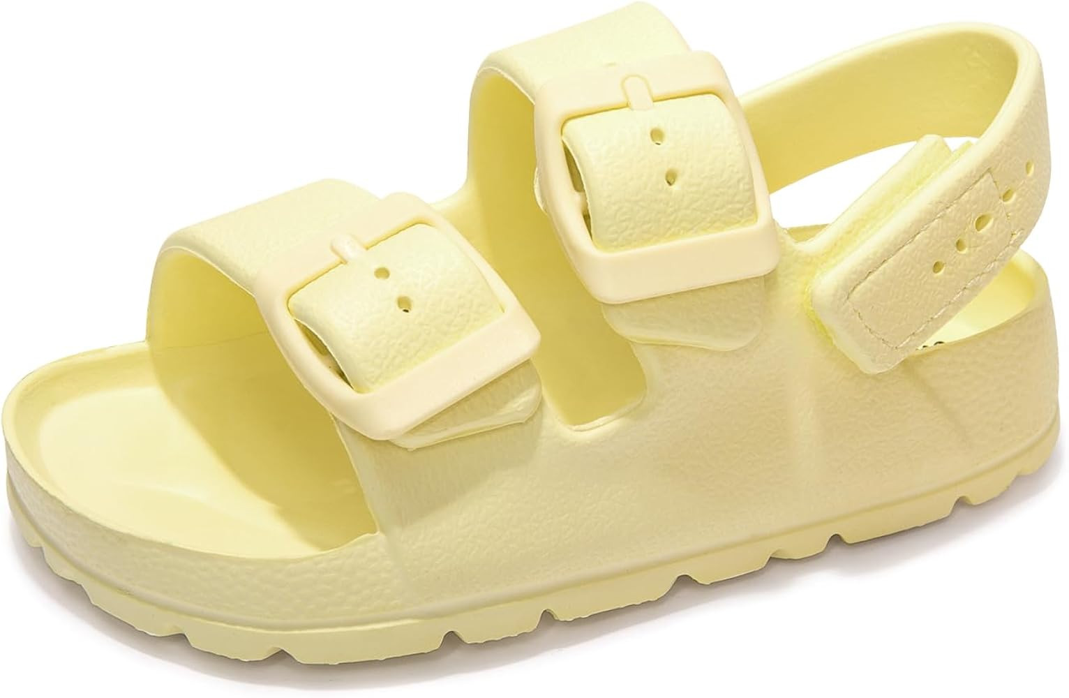 FUNKYMONKEY Unisex-Child Slides Double Buckle Adjustable EVA Flat Sandals for Boys Girls | Amazon (US)