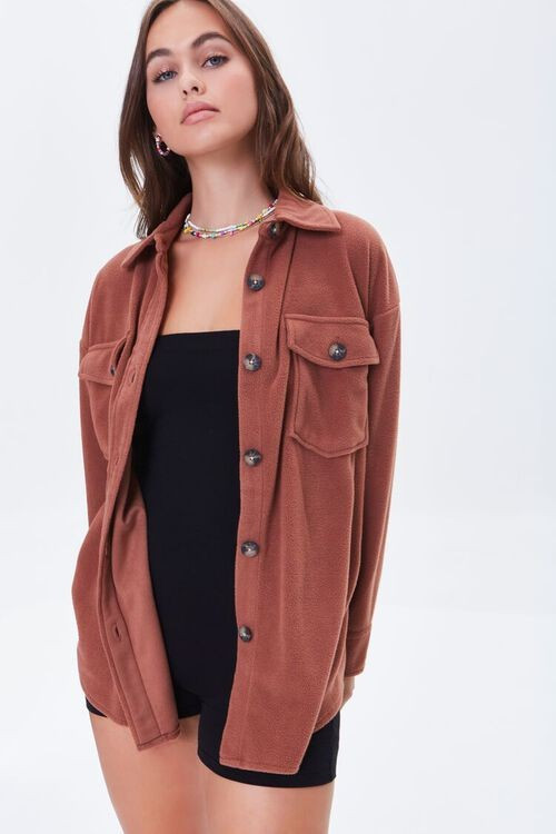 Fleece Button-Front Shacket | Forever 21 (US)
