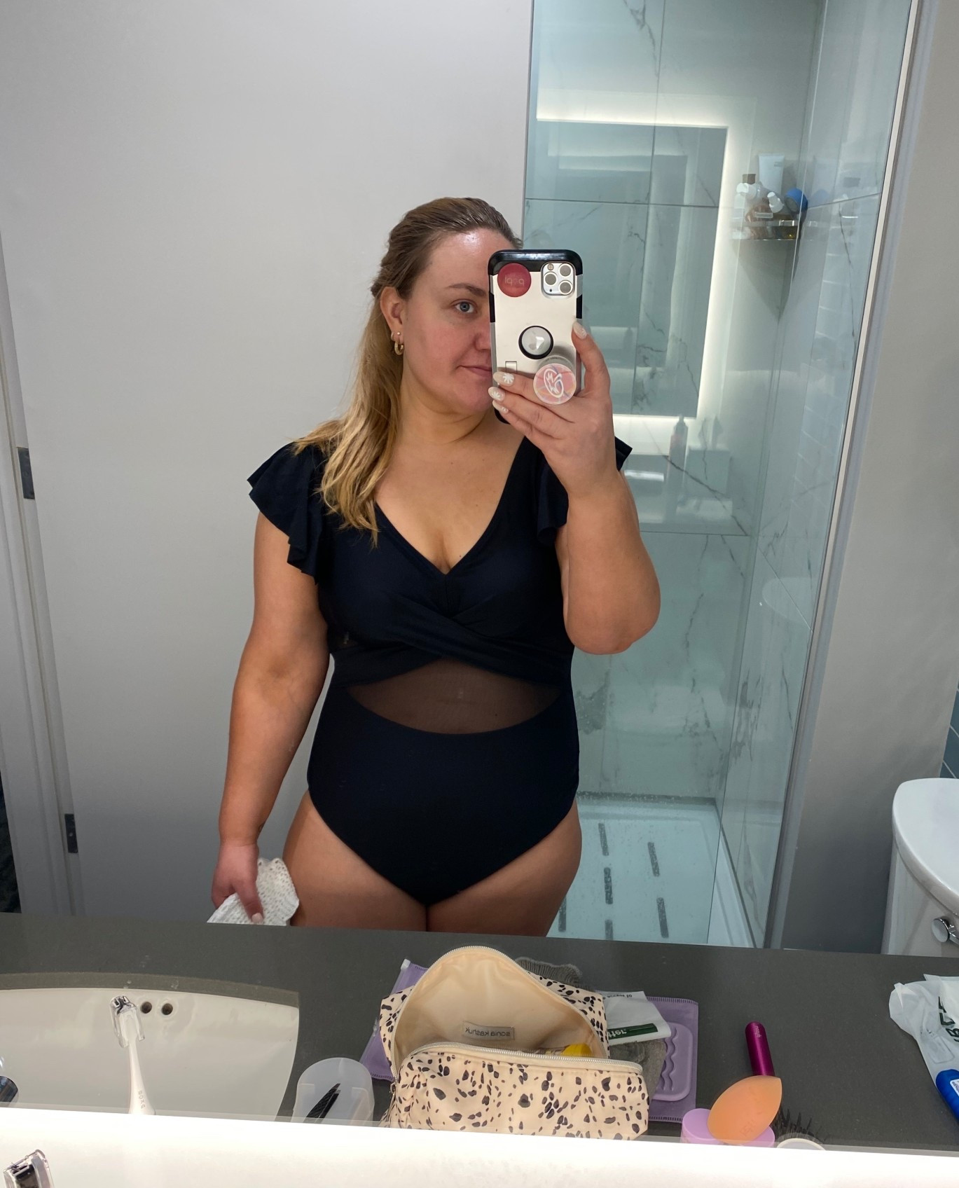 One piece swimsuit, black bathing suit, fluttered sleeve swimsuit, mesh swimsuit, swimwear, beach vacation, pool day, lake day, cruise, Amazon swimsuit 

#LTKFindsUnder50 #LTKTravel #LTKMidsize