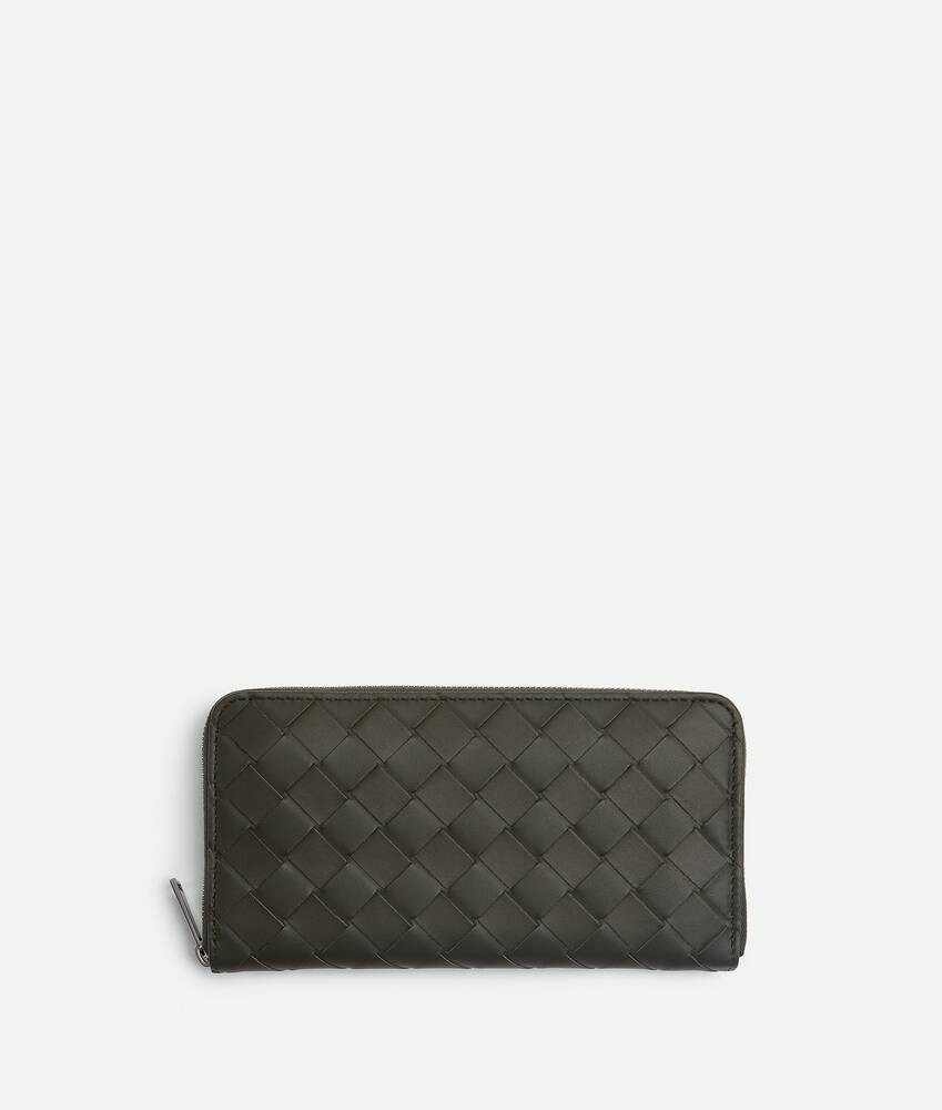 Bottega Veneta® Men's Intrecciato Zip Around Wallet in Camping. Shop online now. | Bottega Veneta