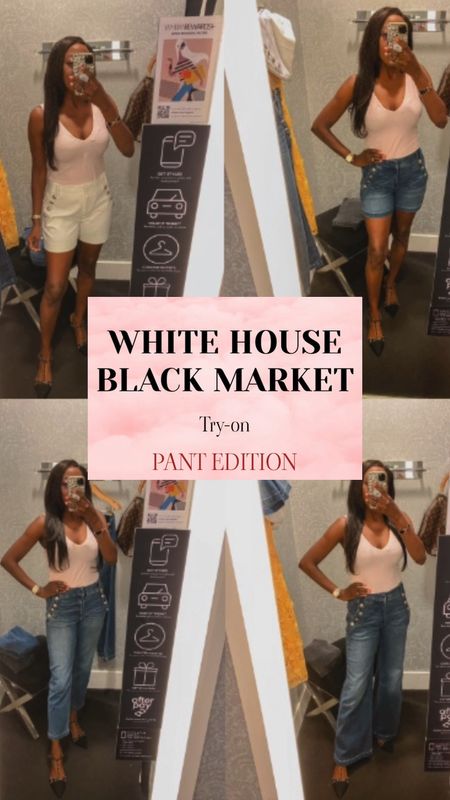 White House Black Market try-on (Pant Edition)
Absolutely love everything I tried on. I’m 5’6” and run between sizes 6-8 on some pieces. 
White shorts - wearing a size 6 (true to size) fits nicely. 
Denim shorts - really cute but too big at the waist. They didn’t have a size at the store. Trying on a size 8. 
Flare bottom denim pants - Love these however didn’t like how it looked with 3 inch heels on. Tried on a size 6. 
Crop bottom denim pants - Love and purchased these. Fits perfectly. Wearing a size 6. 
Hope this helps. 
Happy Shopping 💕 

Try-on | Spring Pants | Girly Styles | Spring Styles | Spring Fashion | Spring Outfits | White House Black Market 

#SpringFashion #SpringStyles #SpringOutfits #SpringPants #Denim #TryOn #MirrorSelfie #Ootd #Wiwt 
#WhiteHouseBlackMarket 

#LTKFind #LTKstyletip #LTKworkwear