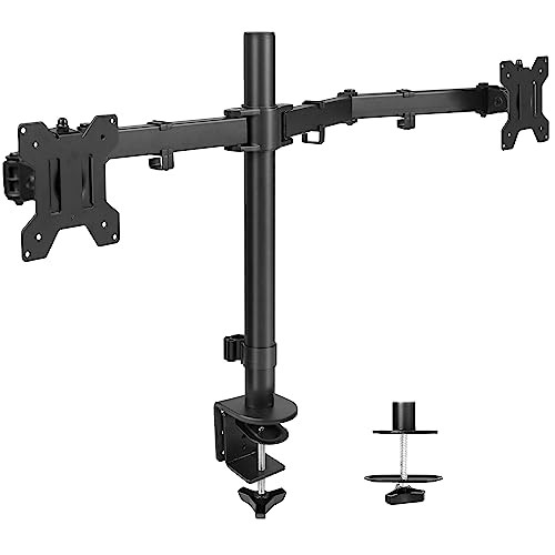 VIVO Dual Monitor Desk Mount, Heavy Duty Fully Adjustable Stand, Fits 2 LCD LED Screens up to 32 inches, Black, STAND-V032 | Amazon (US)