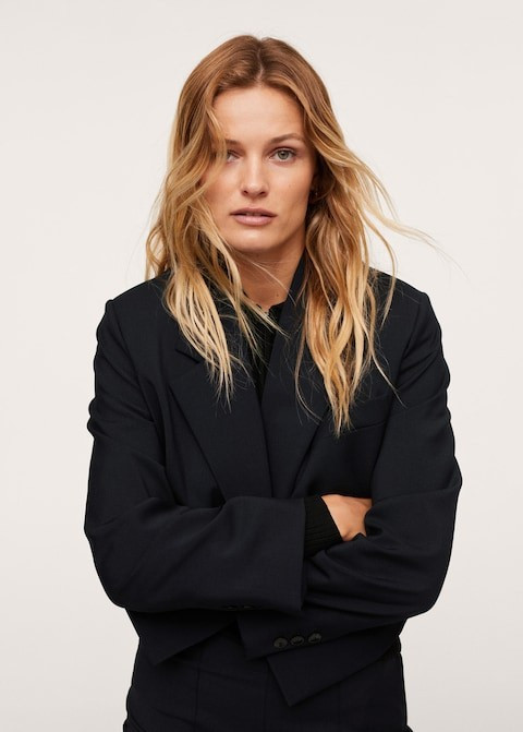 Cropped blazer with buttons | MANGO (US)