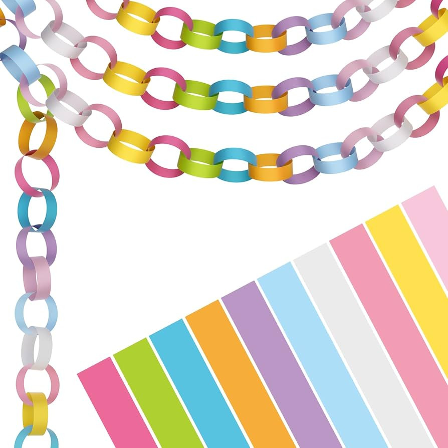 Morcheiong 300 Paper Chains Easter Day Colored Paper Strips for Crafting DIY Holiday Party Decora... | Amazon (US)