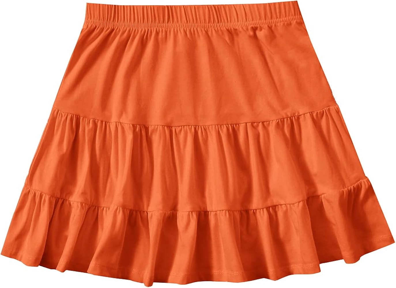 SheIn Women's Summer Elastic Hight Waisted Ruffle Mini Skirt Swing A Line Skater Skirts | Amazon (US)