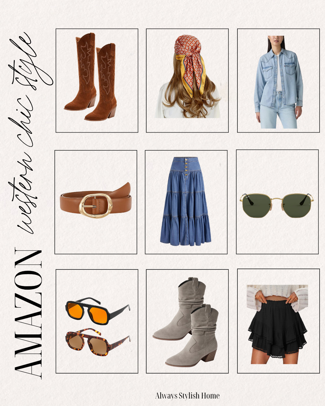 Western Chic Amazon Fashion Finds 🤠✨ Sharing my favorite Western chic fashion finds on Amazon that are trending right now. Think cowboy boots, denim, flowy dresses, and effortless pieces that give that modern western vibe. These Amazon fashion finds are perfect for adding a little western-inspired style to your everyday outfits while still keeping it chic and wearable.
#amazonfashionfinds #westernchic #westernstyle 

 #LTKgrwm #LTKootd #LTKSaleAlert