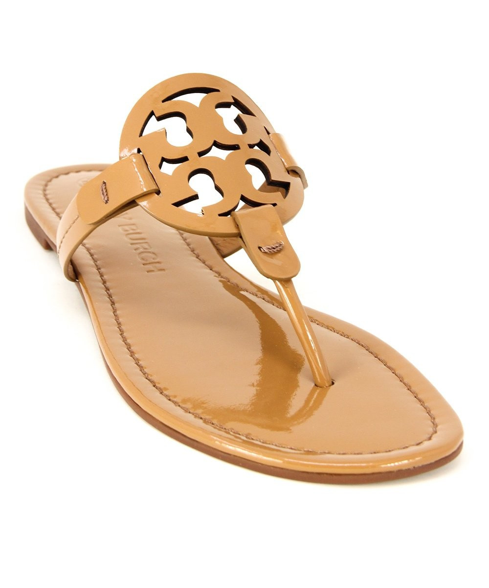 Tan Miller Patent Leather Sandal - Women | Zulily