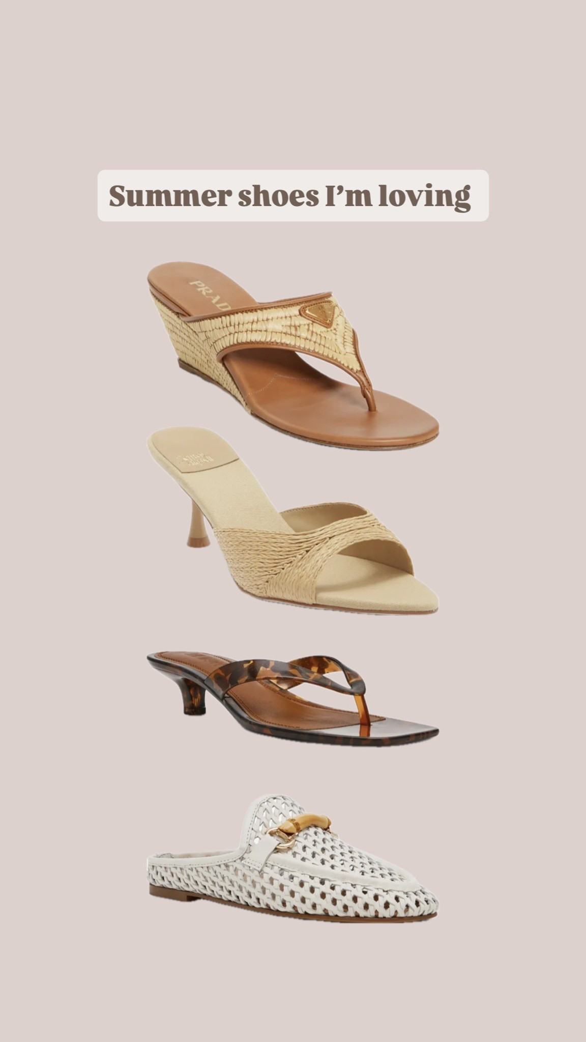 Summer shoes that pass the vibe
Trending 
Summer sandals
Kitten heels
Wedges

#LTKsummer #LTKstyletip #LTKshoes
