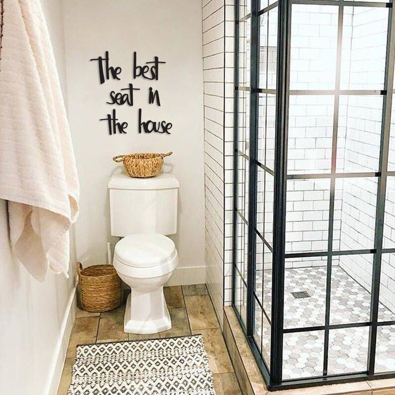 The Best Seat in The House Metal Wall Art Funny Bathroom Wall Sign Decor, Modern Bathroom Home De... | Etsy (US)