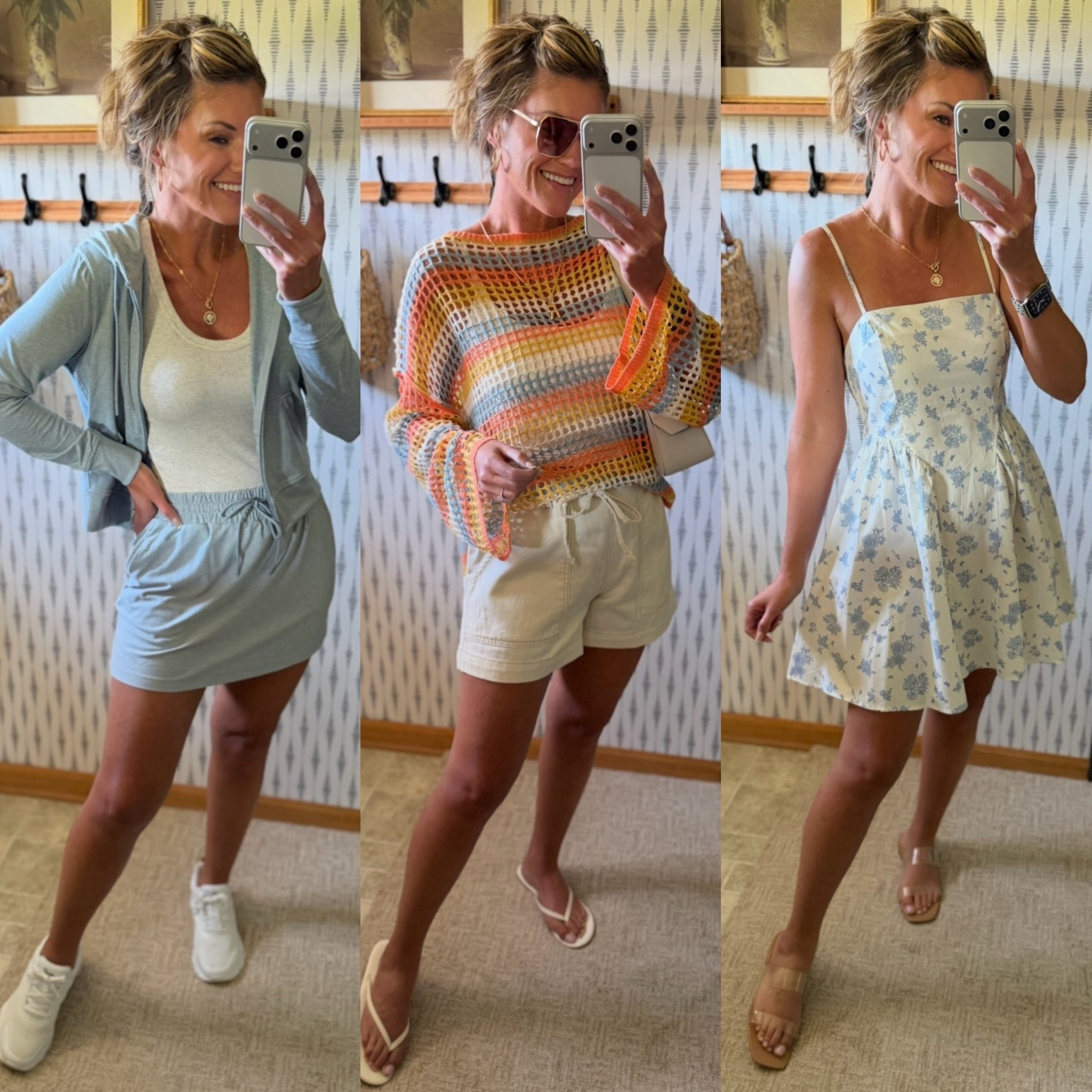 Walmart new arrivals 🩵
Jacket/ small
Tank/ XS
Skort/medium
Crochet Top/medium (could have done small)
Shorts/ medium
Dress/medium 

#LTKOver40 #LTKSeasonal