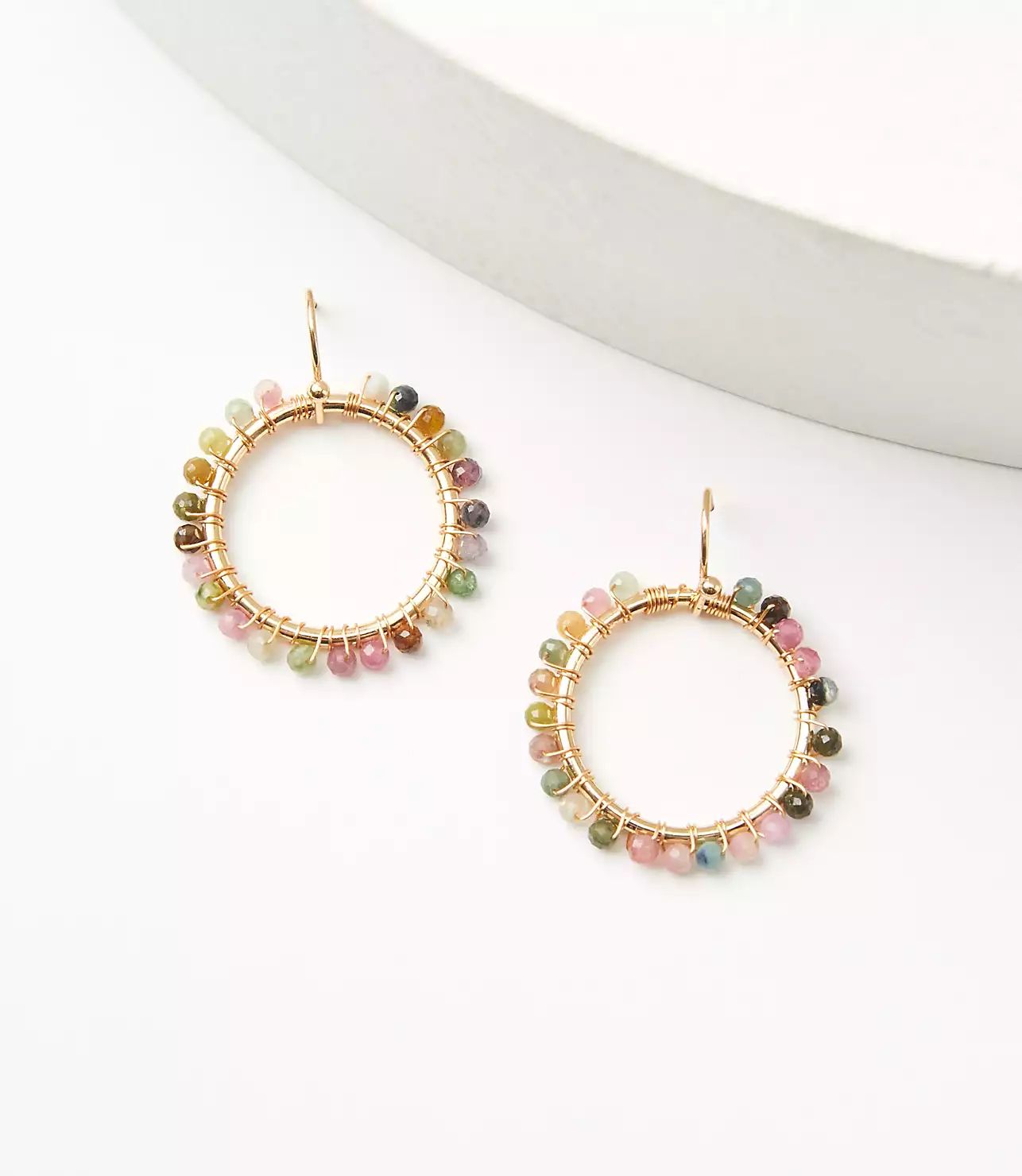 Beaded Hoop Earrings | LOFT