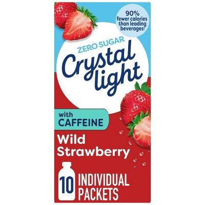 Crystal Light Energy On The Go Wild Strawberry Drink Mix - 10pk/0.11oz Pouches: Low Calorie, Caffeine Free | Target