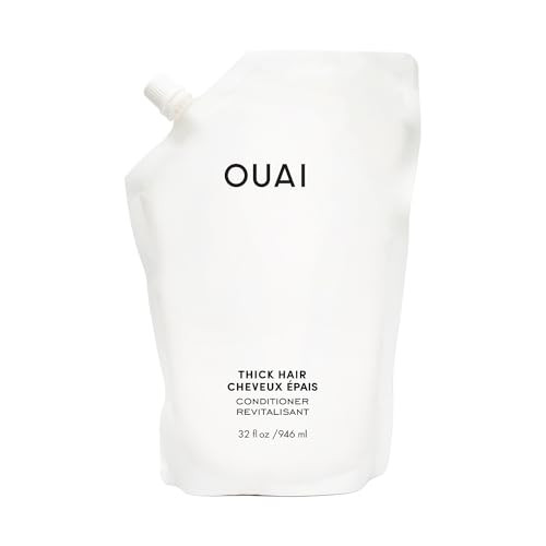 OUAI Thick Hair Conditioner Refill - Moisturizing Conditioner for Dry, Frizzy Hair - Keratin, Marshmallow Root, Shea Butter and Avocado Oil - Paraben, Phthalate & Sulfate Free (32 Oz) | Amazon (US)
