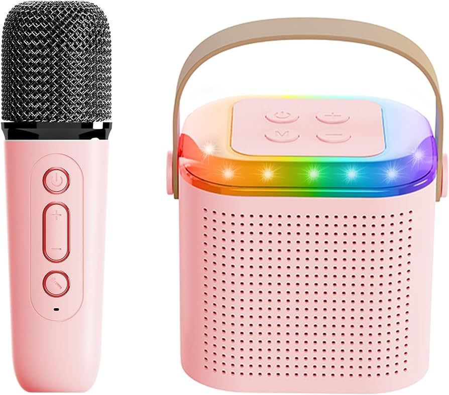 Mini Karaoke Machine for Kids,Portable Bluetooth Speaker with Wireless Microphone for Kids Toddle... | Amazon (US)