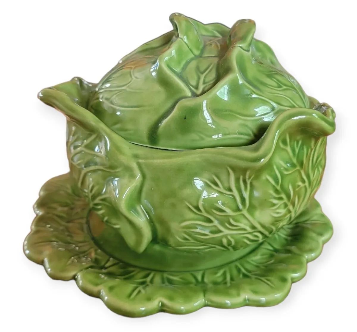 Vintage Holland Mold Ceramic Green Cabbage Bowl With Lid Serving Dish 6.5&#034; Diam  | eBay | eBay US