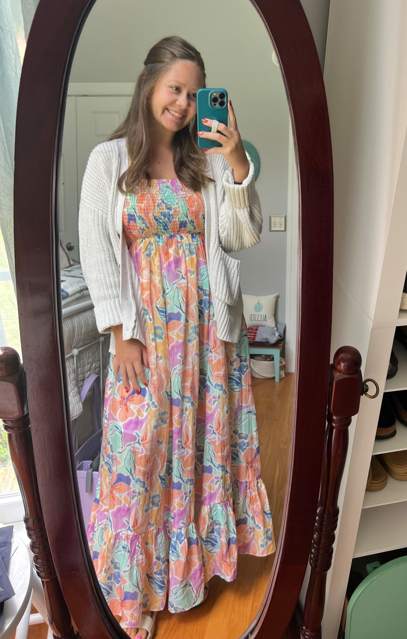 This pattern of the dress is no longer in stock but they have it in a beautiful pink/orangey color! 

#LTKStyleTip #LTKFindsUnder100 #LTKSeasonal