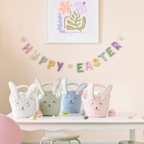 Felt Bunny Easter Bucket | West Elm (US)