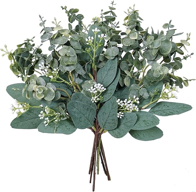 Mixed Eucalyptus Leaves Stems Bulk Artificial Eucalyptus Leaves Sprays Faux Oval Eucalyptus Leave... | Amazon (US)