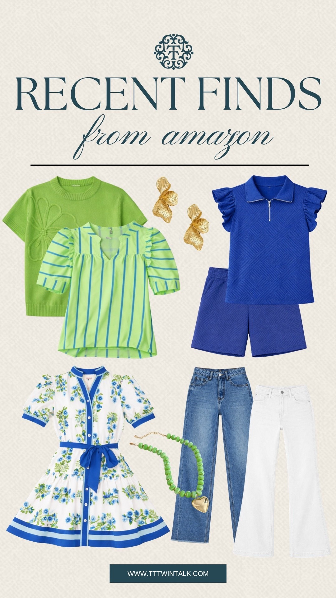 Green and blue is always one of our favorite summer color combinations. This Amazon edit has so many cute pieces, especially the printed dress, striped top, blue set, and bright accessories. Such a fun mix for lunch, vacation, casual days, or summer get-togethers.

#LTKootd #LTKgrwm #LTKdayinmylife
