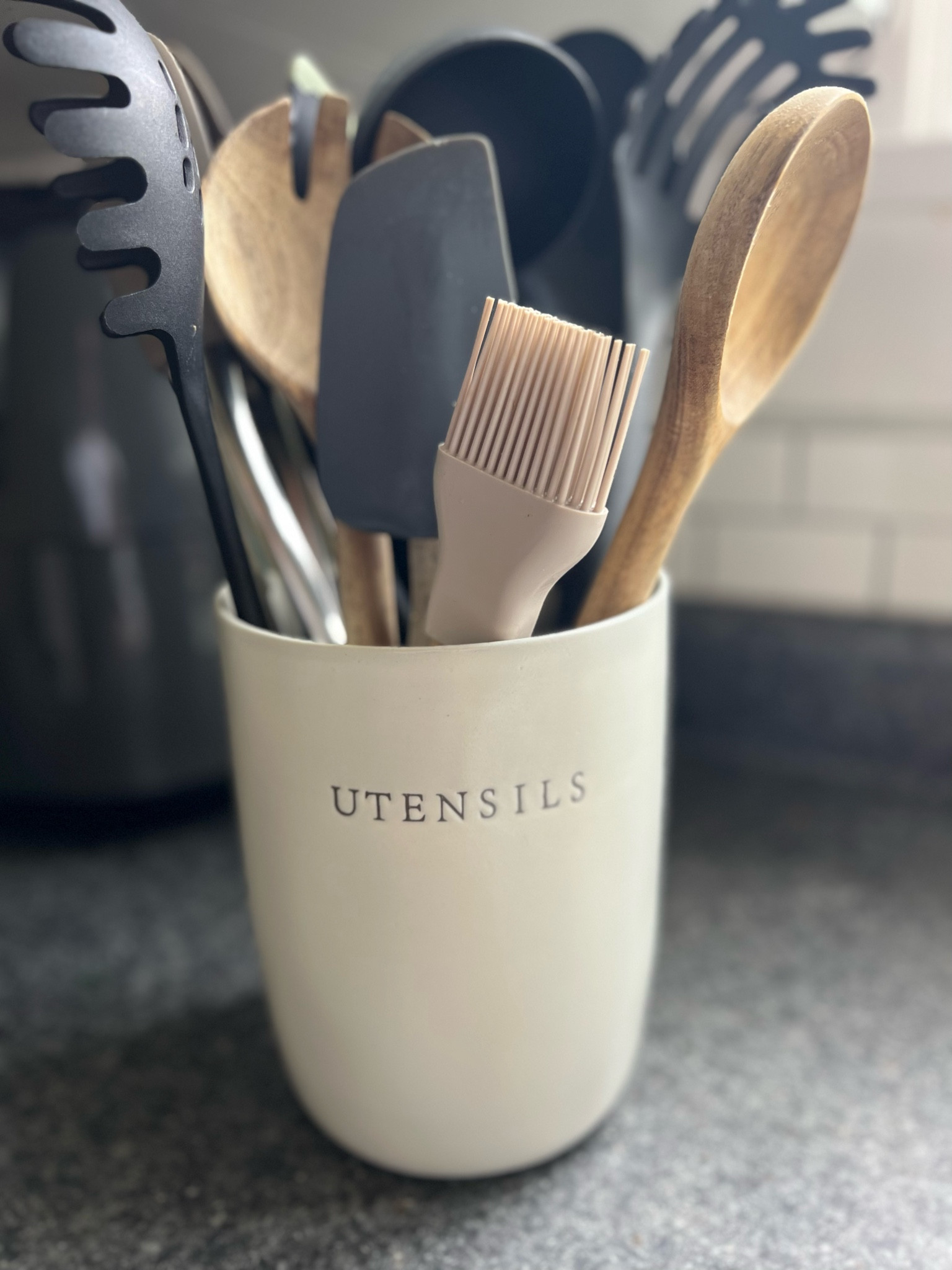 Stoneware Utensil Holder Cream - … curated on LTK