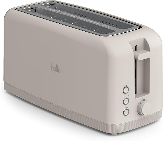 bella 4 Slice Slim Toaster, Fits-anywhere™ Kitchenware, 6 Setting Shade Control with Reheat & C... | Amazon (US)