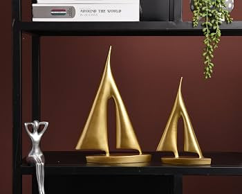 Modern Sculptures Home Decor, Gold Sailboat Decor Ornament, Boat Decorations Statue Decor, Art Sc... | Amazon (US)