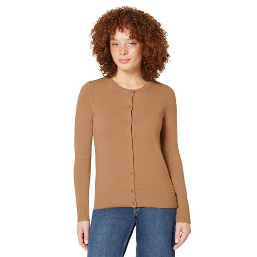 Amazon Essentials Women's Lightweight Crewneck Cardigan Sweater | Amazon (US)