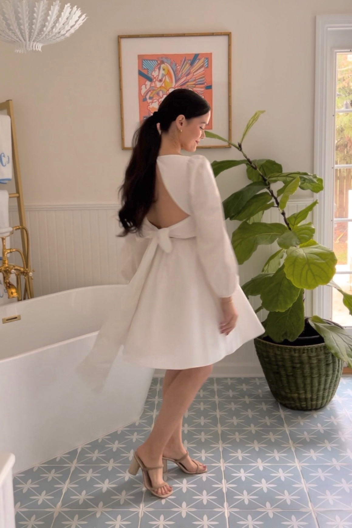 White bow dress from Amazon under $100. Wearing a small! So perfect for a bridal shower, rehearsal dinner or bachelorette party! 

#LTKunder50 #LTKwedding #LTKunder100