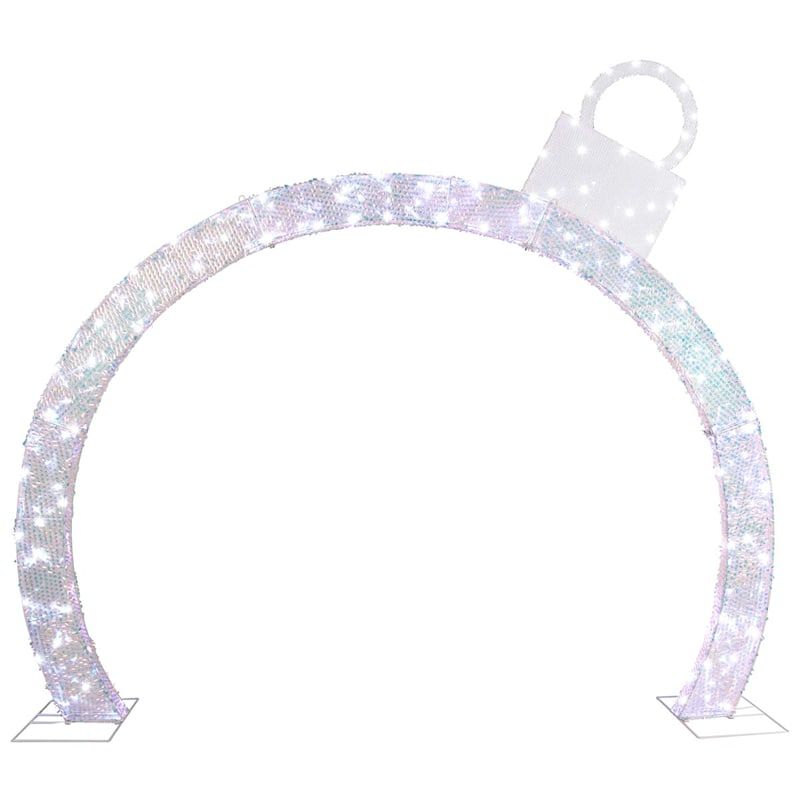 Pre-Lit LED Frozen Snowflakes Ornament Archway, 9.75' | At Home