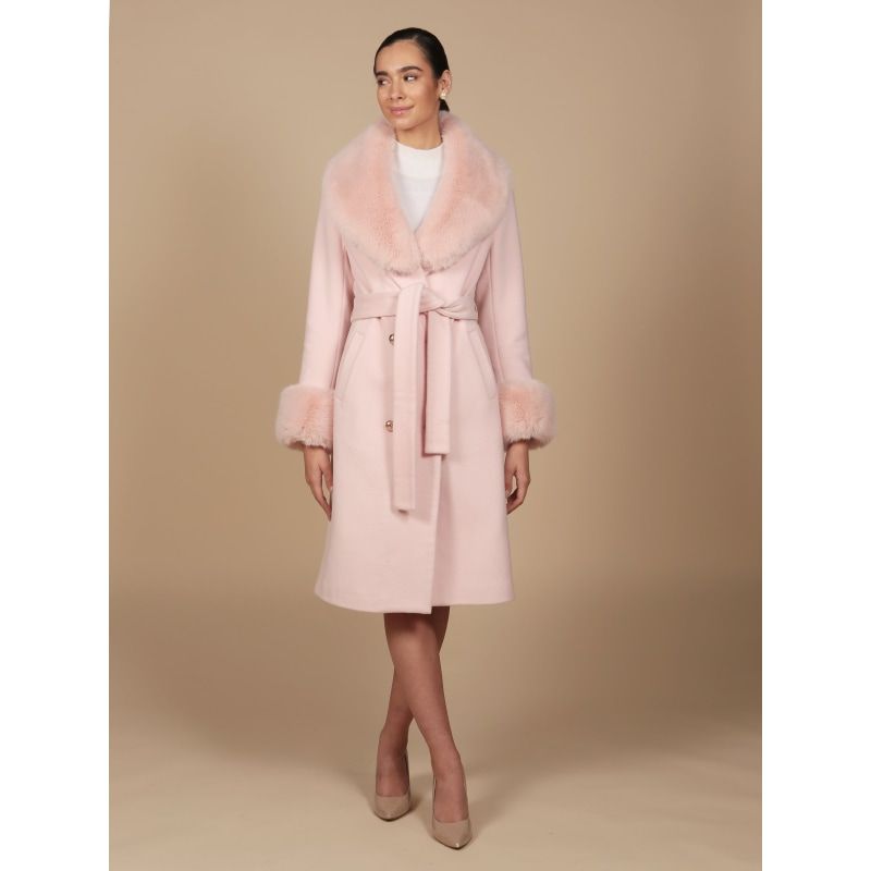 'An American In Paris' 100% Cashmere & Wool Coat In Rosa | Wolf and Badger (Global excl. US)