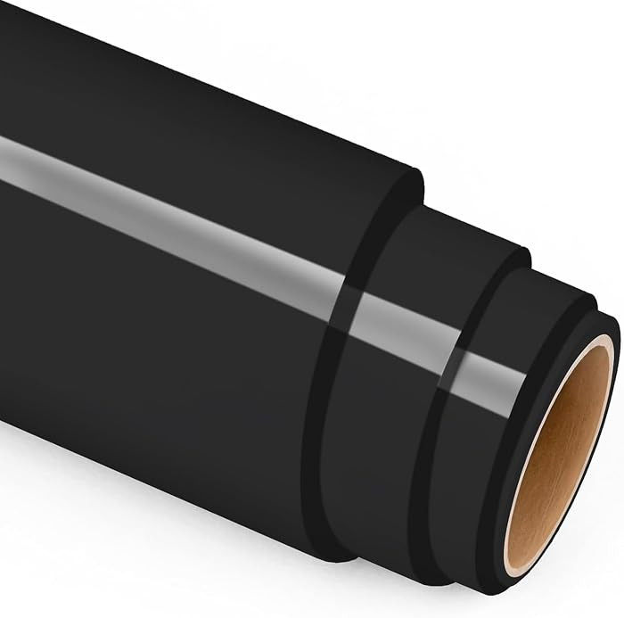 Black Heat Transfer Vinyl 12" x 10ft Black Iron On Vinyl for T-Shirts, HTV for All Cutting Machin... | Amazon (US)