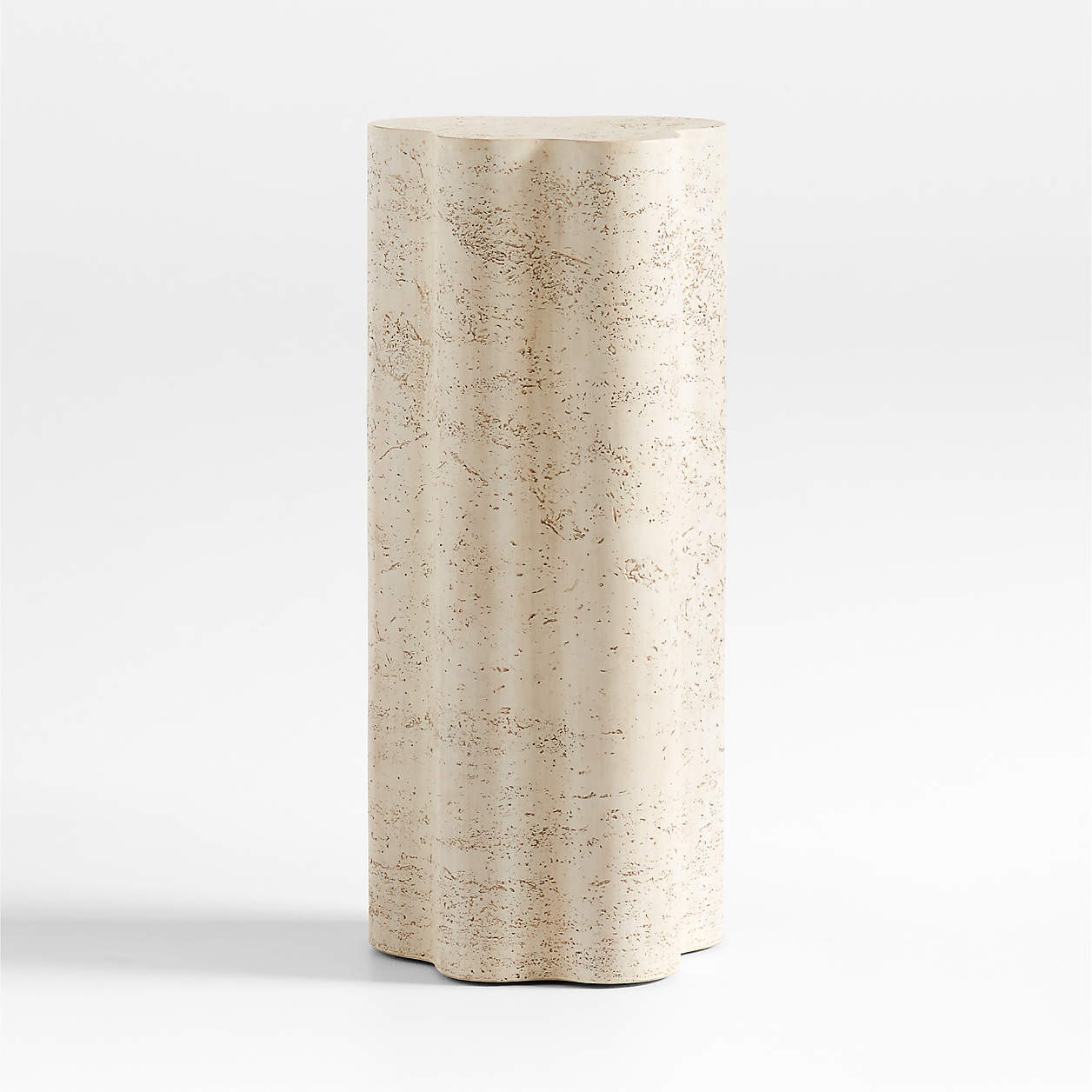 Fleur Tall Faux Travertine Resin Drink Table + Reviews | Crate & Barrel | Crate & Barrel