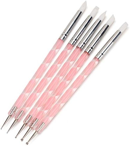 HuiDao 5Pcs Nail Art Dotting Tools Nail Silicone Brush Dual Head UV Gel Dotting Drawing Painting ... | Amazon (US)