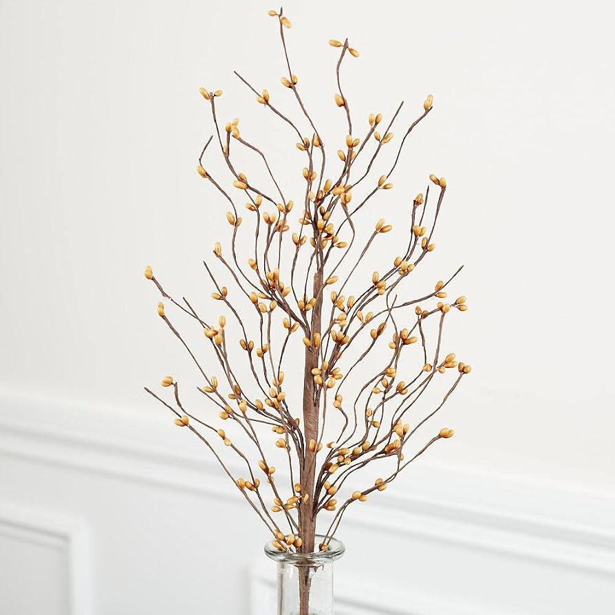 Pack of 3 Old Gold Pip Berry Stems by Factory Direct Craft \u2013 Fall Rustic Berries, Farmhouse ... | Amazon (US)