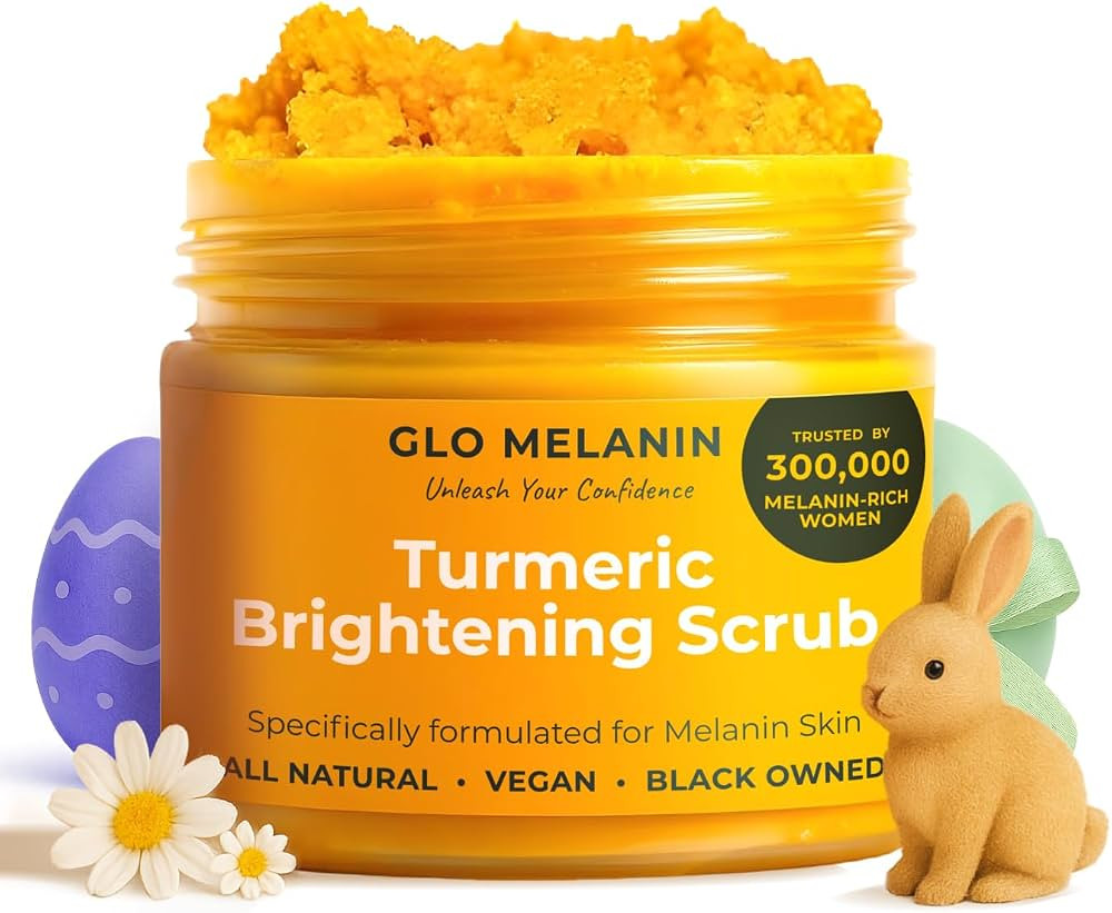 GLO Melanin Turmeric Scrub for Dark Spots, Brightening Inner Thighs Bikini Area Underarms, Natura... | Amazon (US)