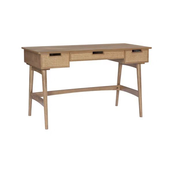 Tobago 51" Desk with Cane Drawer Fronts | Wayfair North America