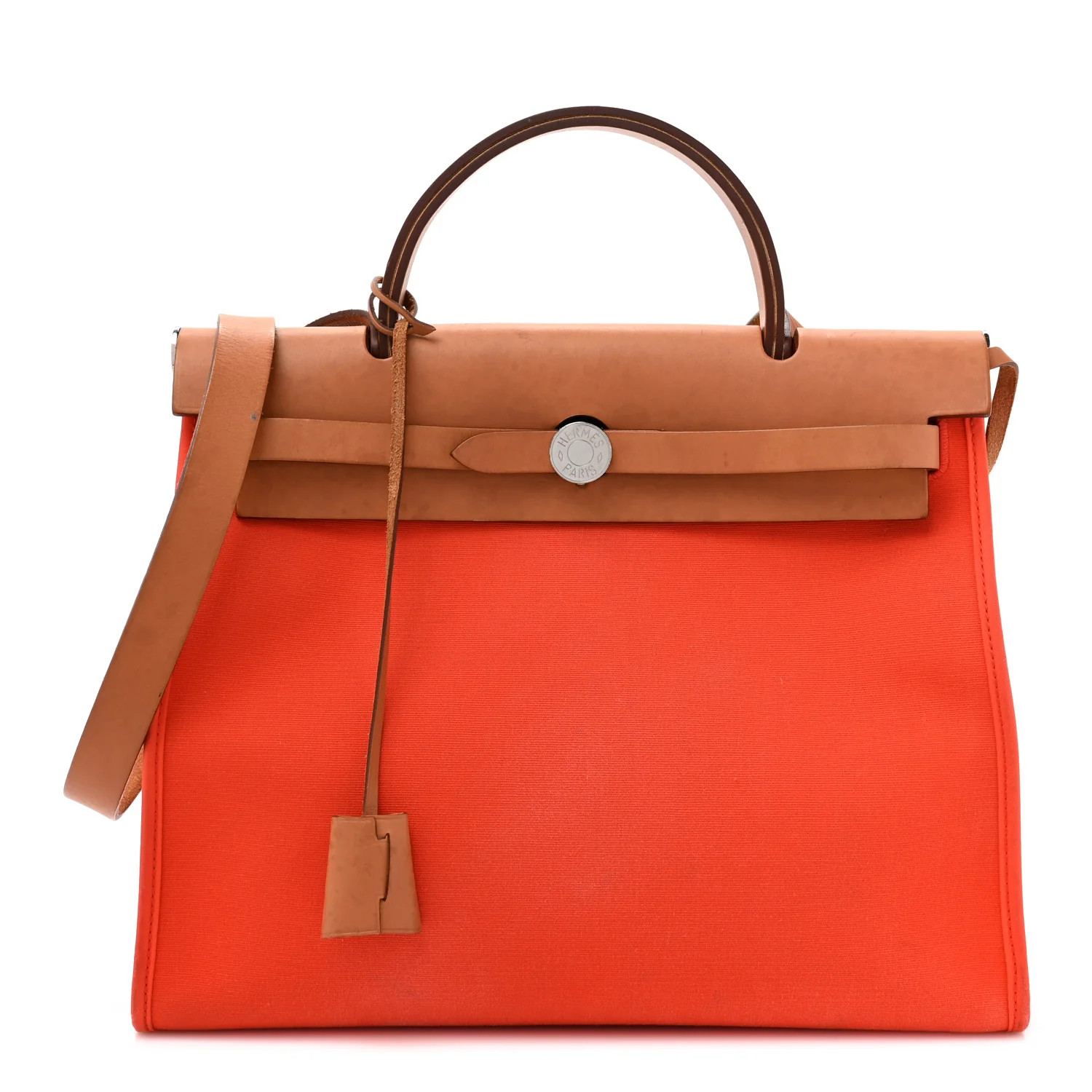 Toile Vache Hunter Herbag Zip 31 PM Orange Natural Orange Natural | FASHIONPHILE (US)