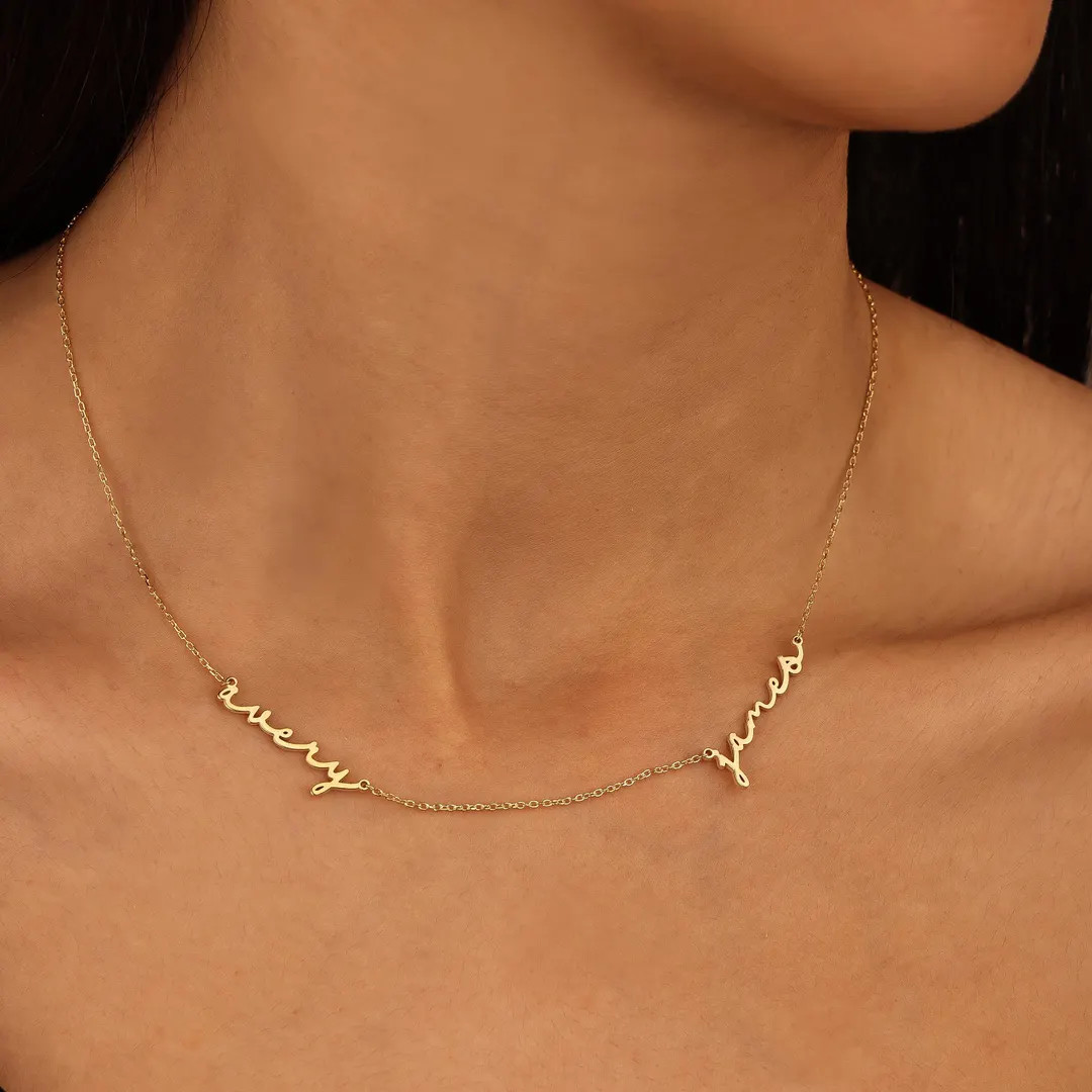 Personalized 18k Gold Handwriting Name Necklace, Custom Keepsake | Etsy (US)