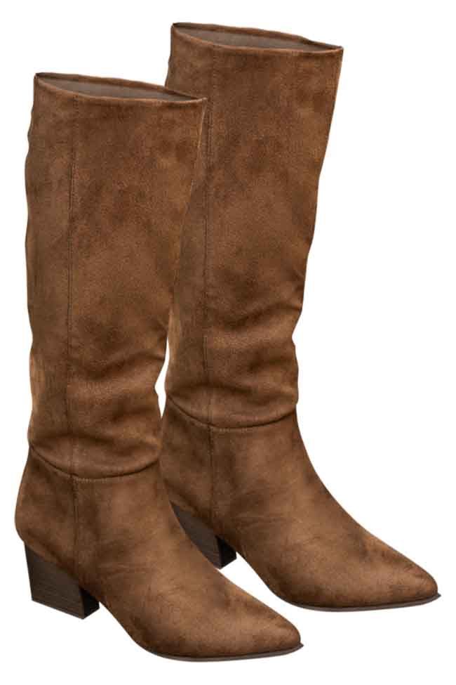 Marlee Coffee Pointed Toe Suede Boots | Pink Lily