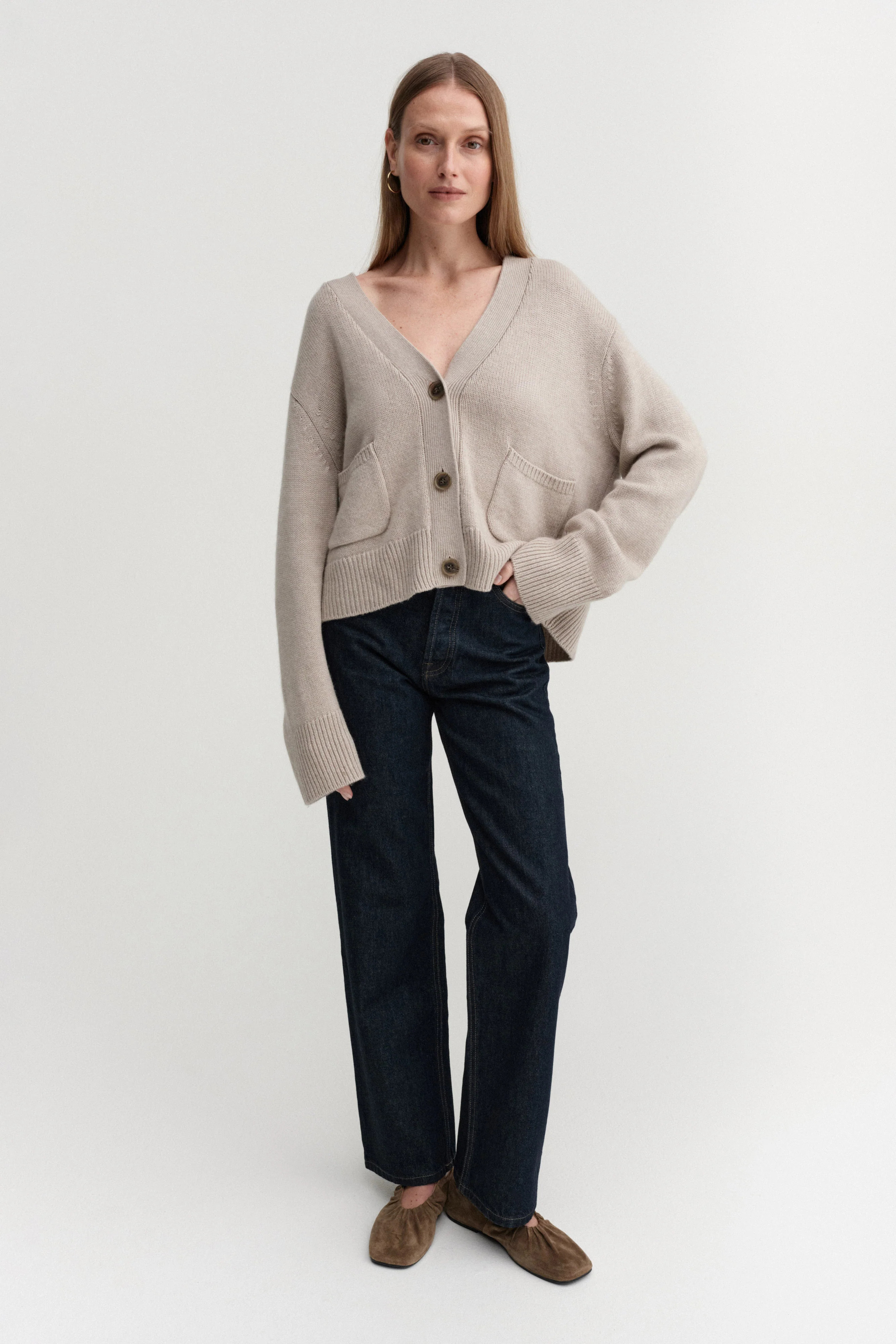 Beja Cardigan, taupe | Almada Label