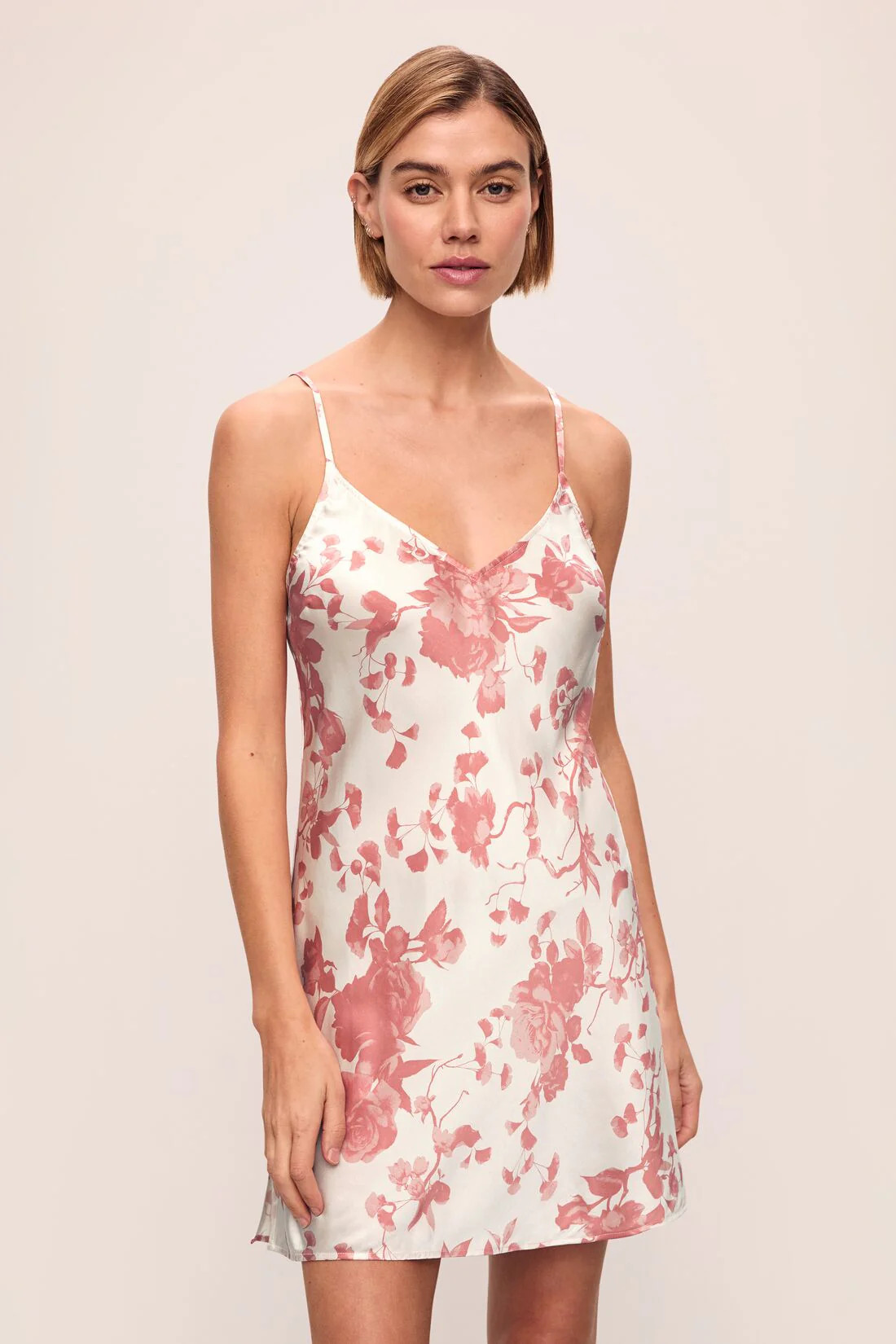 Eberjey x L'AGENCE - Inez Washable Silk Printed Short Slip | Eberjey