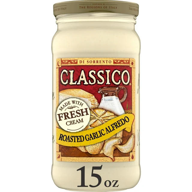 Classico Roasted Garlic Alfredo Spaghetti Pasta Sauce, 15 oz. Jar - Walmart.com | Walmart (US)