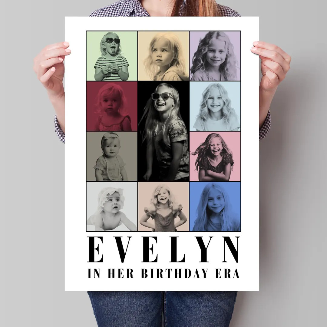 Personalized Birthday Era Poster Printed Vertical Concert Poster Grid Eras Themed Birthday Party ... | Etsy (US)