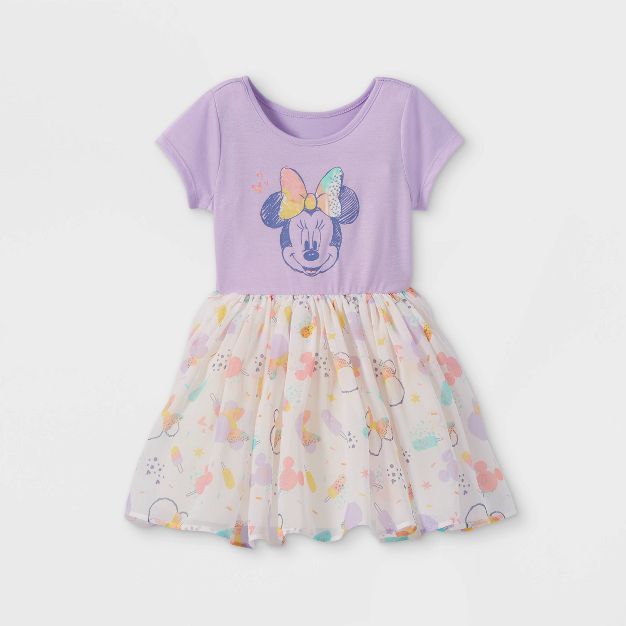 Toddler Girls' Minnie Mouse Tutu Dress - Purple | Target