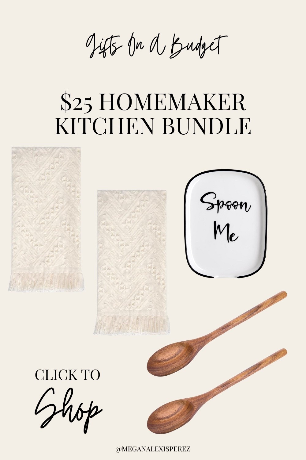 A $25 cozy homemaker bundle for the kitchen-loving mom. Wooden spoons, neutral towels, and aesthetic everyday essentials. Perfect hostess or homemaker gift idea for under $25. 

#LTKGiftGuide #LTKHome #LTKHoliday