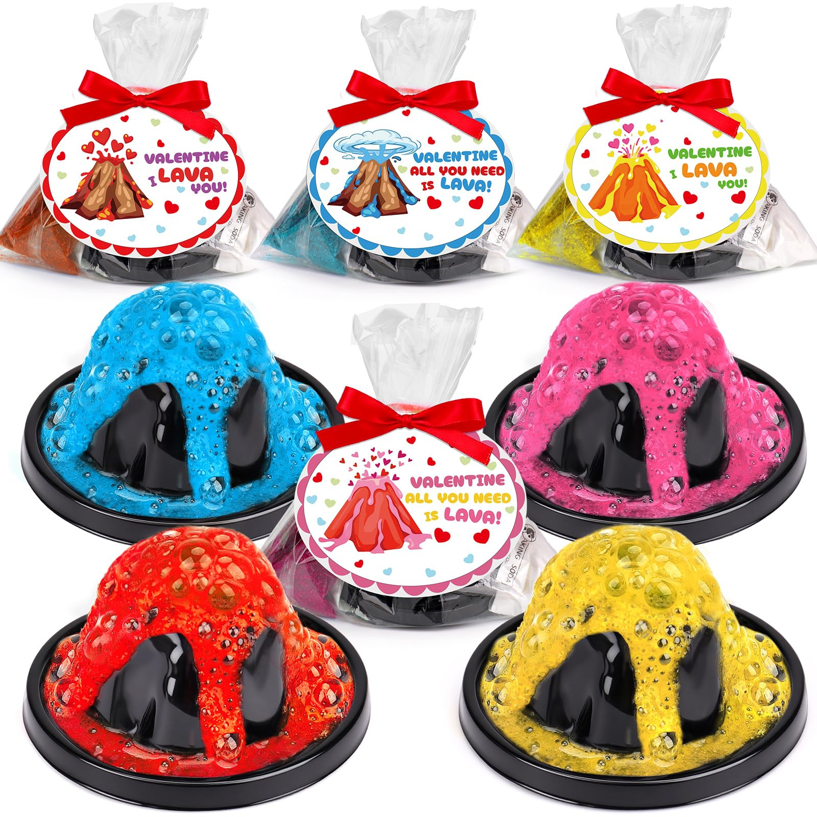 24Pack Erupting Volcano Science Kit Valentines Day Gifts for Kids School Classroom STEM Education... | Amazon (US)