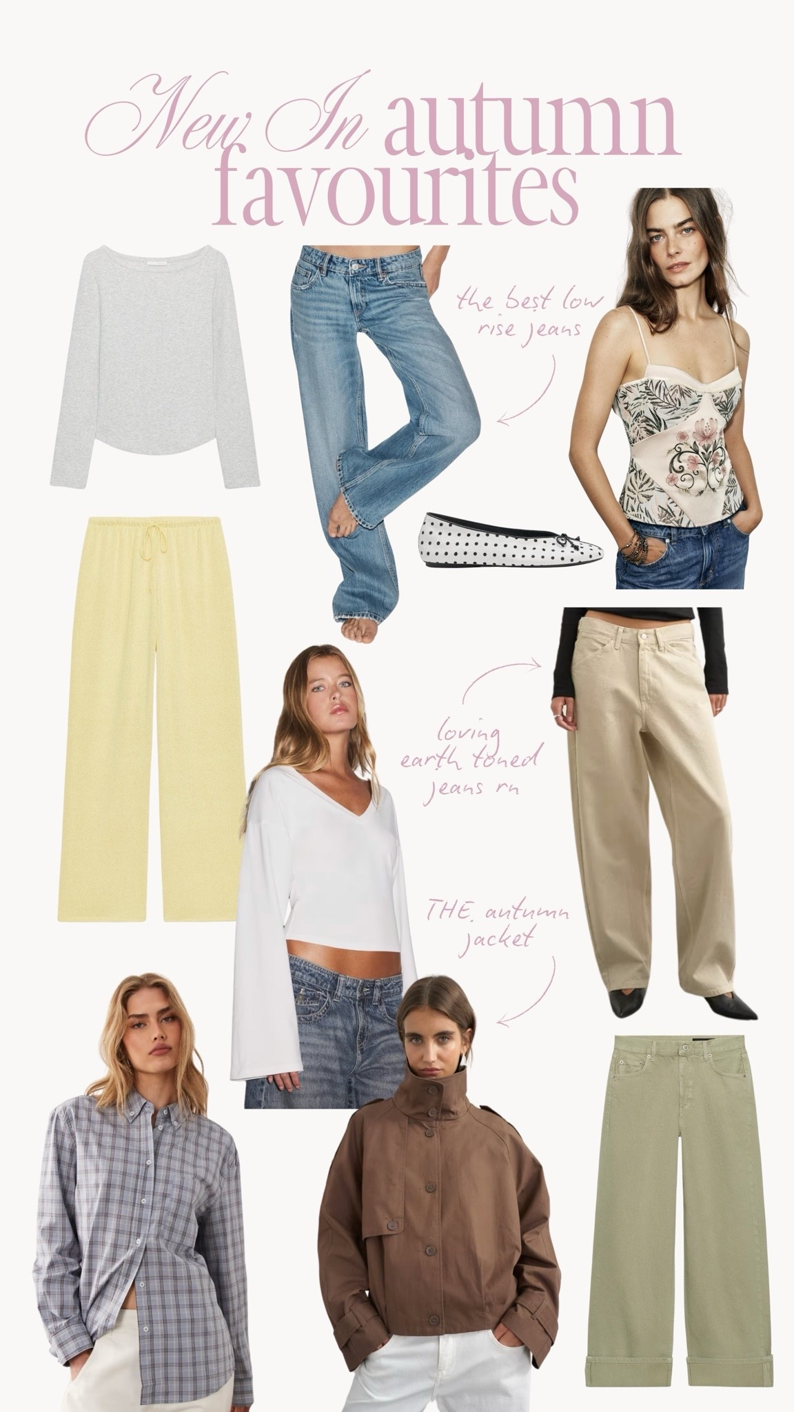 New in faves for autumn 🍁

Low rise jeans, olive jeans, khaki jeans, beige jeans, barrel jeans, butter yellow, boat neck top, loungewear, high neck jacket, chic autumn jacket

#LTKuk #LTKsummer #LTKautumn