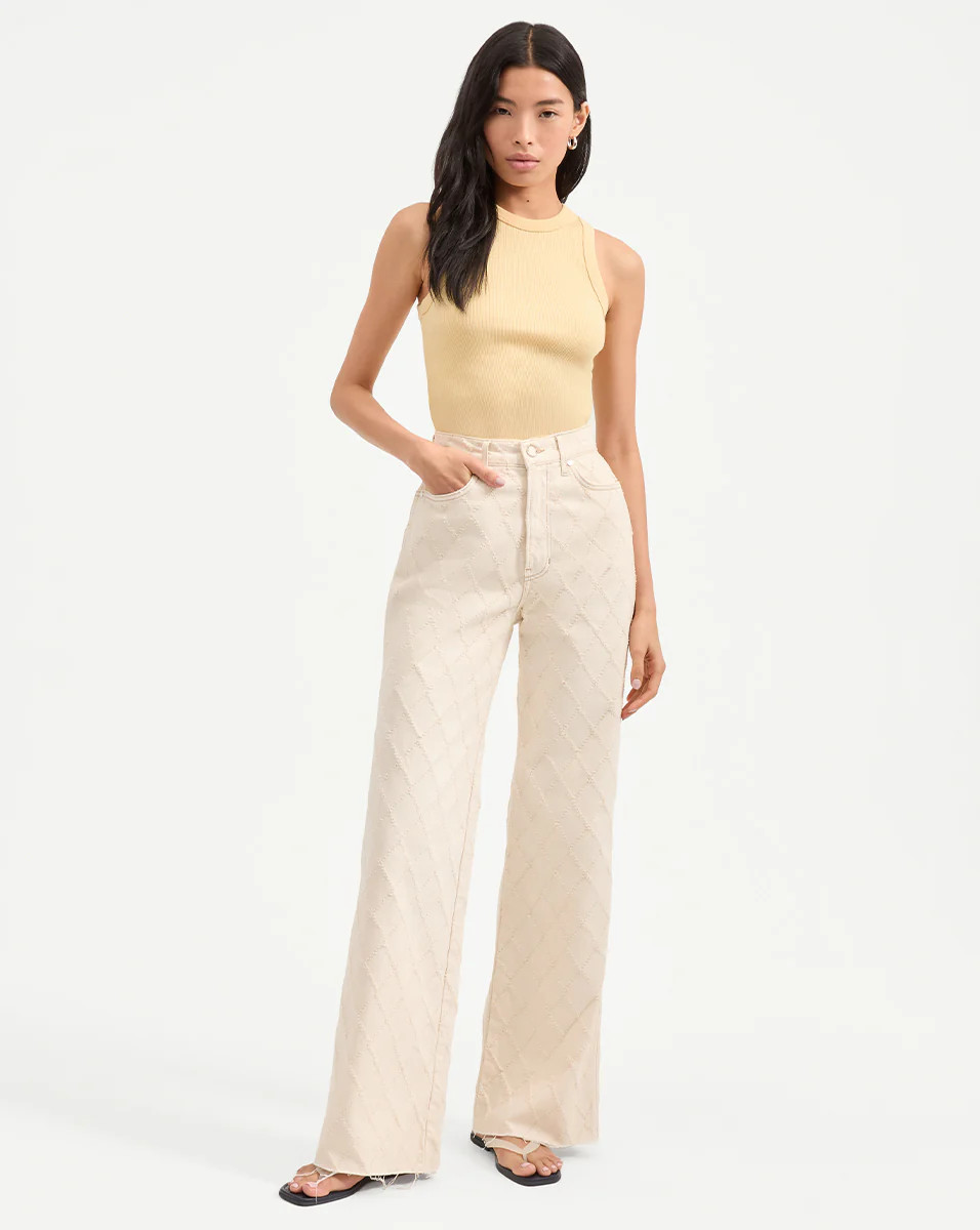 Taylor Diamond Printed Wide-Leg Jean | Veronica Beard
