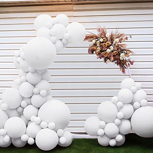 White Balloons - Double Stuffed Balloon 18inch 12inch 10inch 5inch 61pcs White Balloons Garland f... | Amazon (US)