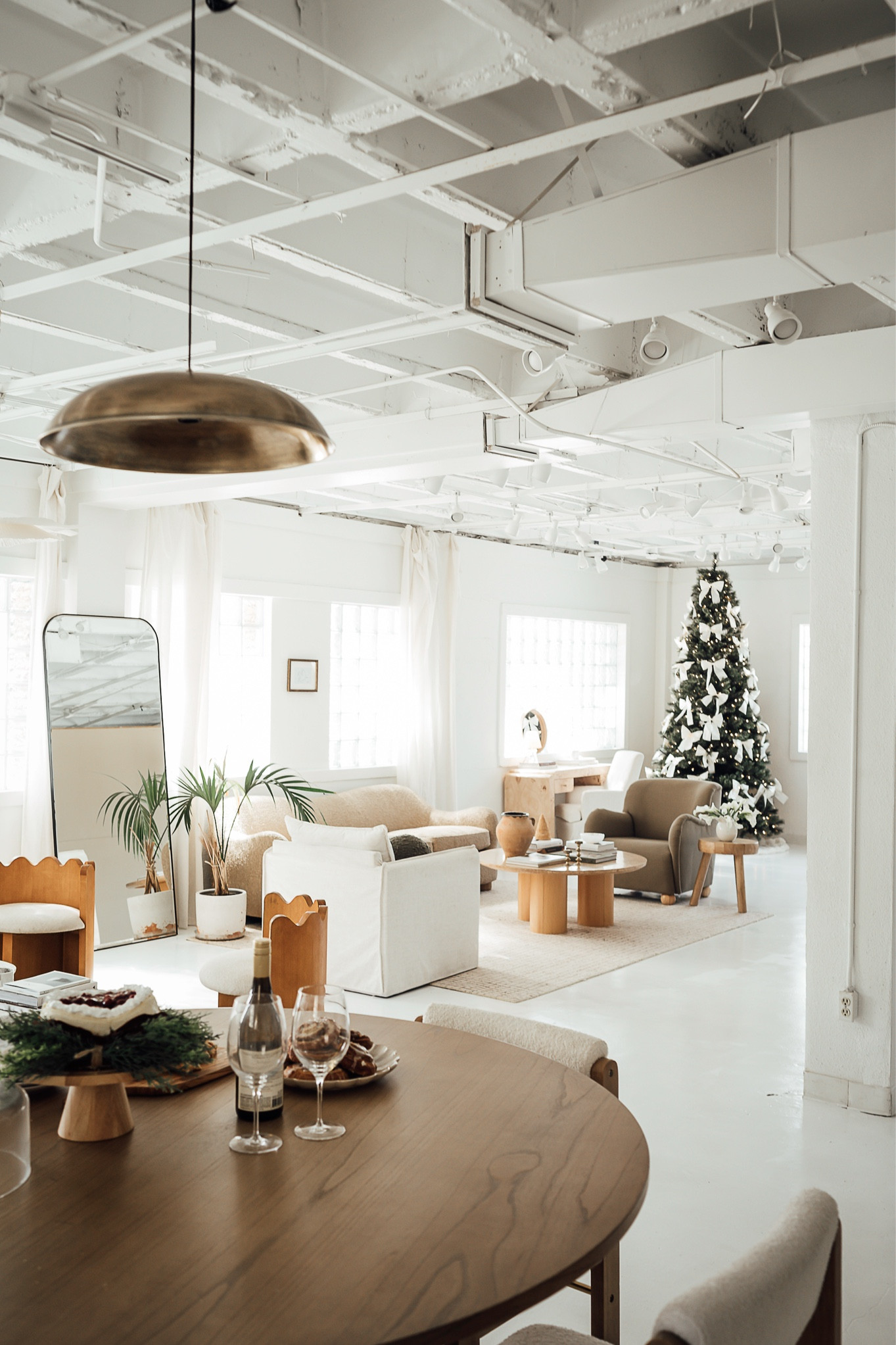 Christmas home decor and furniture: Christmas tree, kitchen table, accent chairs, sofa, mirror 

#LTKHome #LTKHoliday #LTKStyleTip